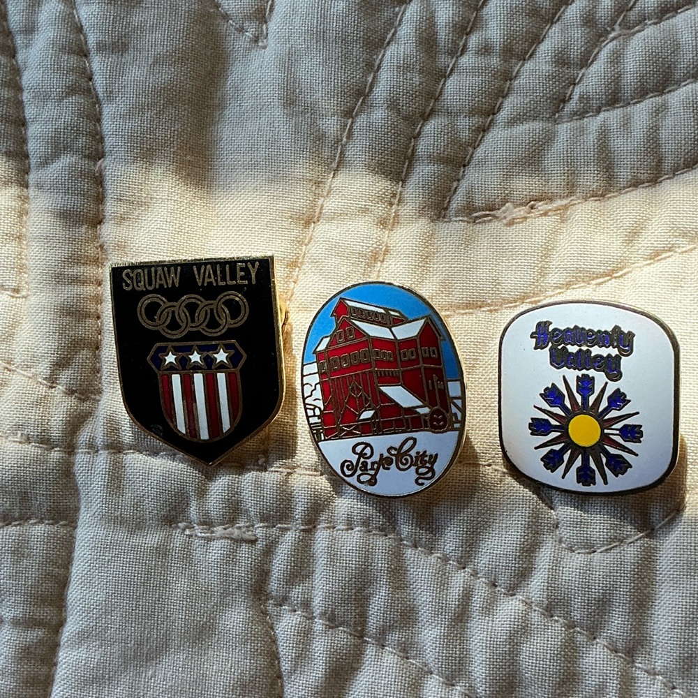 Vintage Olympic and Ski Resort Pins Set